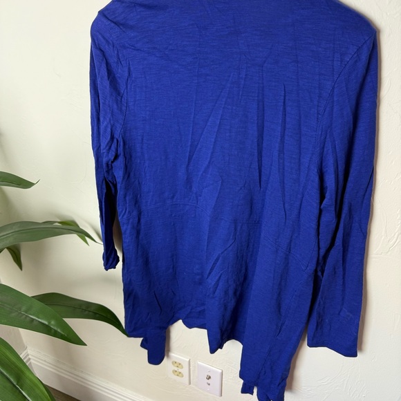 Chico’s Ultimate Tee Royal Blue Open Front Cardigan Top Size 1 - Picture 4 of 4